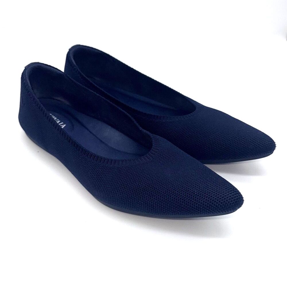 Vivaia Comfortable Pointed Toe Knit Ballet Flat - Navy 39.5/8.5
